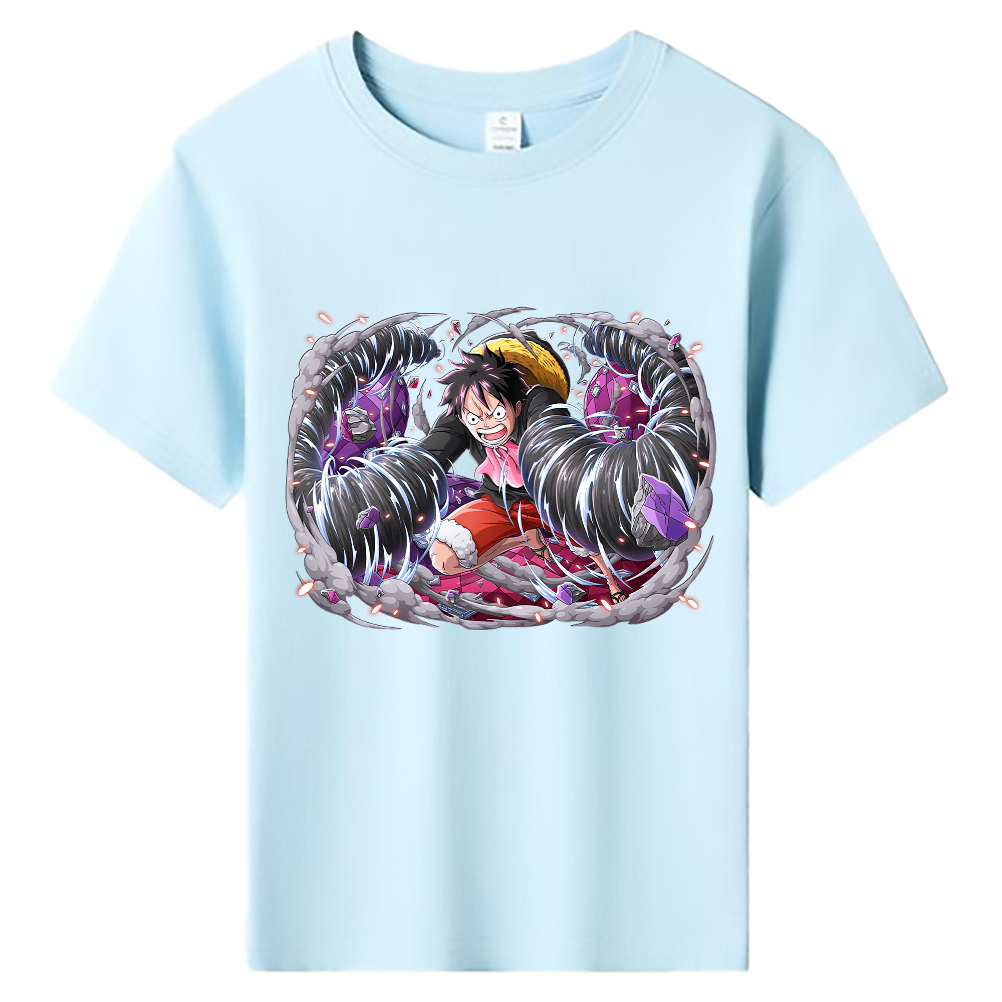 ワンピース モンキー・D・ルフィ ONE PIECE Monkey D. Luffy 綿100％キッズTシャツ（フロントプリント）